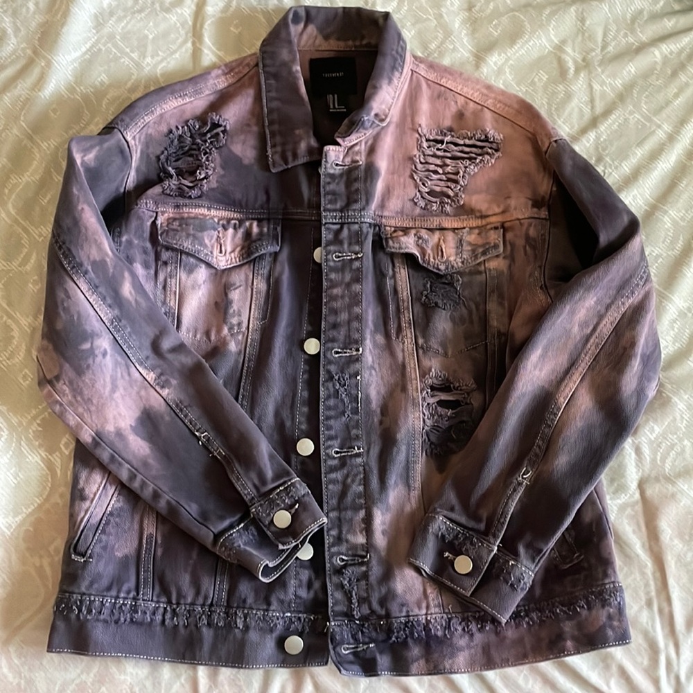 forever 22 distressed dyed demon jacket